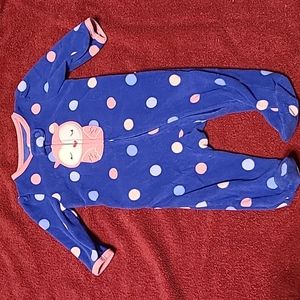 3 for$15 Baby Girls Carters blue with Polka-dots and a pink owl 0-3 month onesie